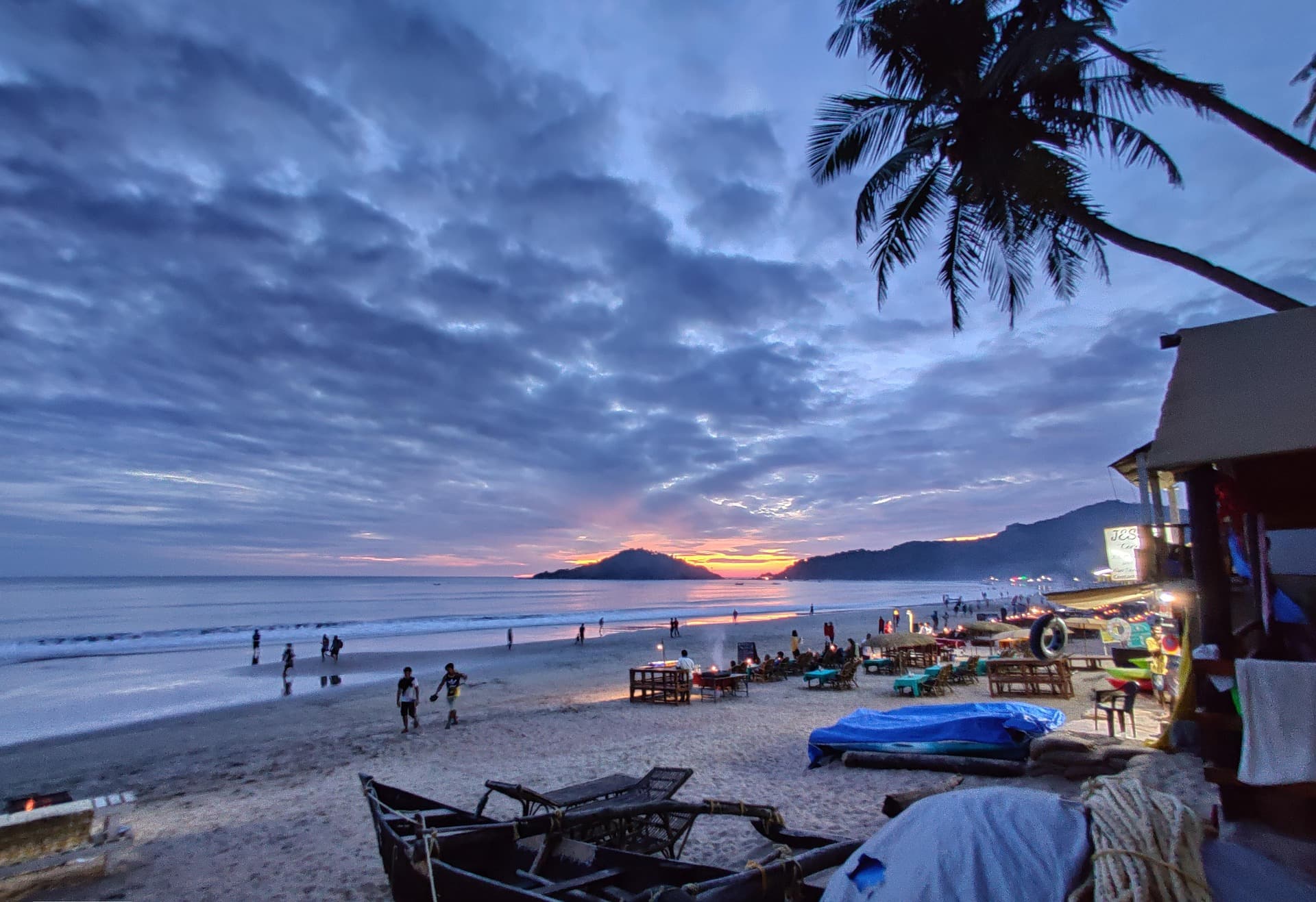 A stunning view of Baga beach in Goa at sunset